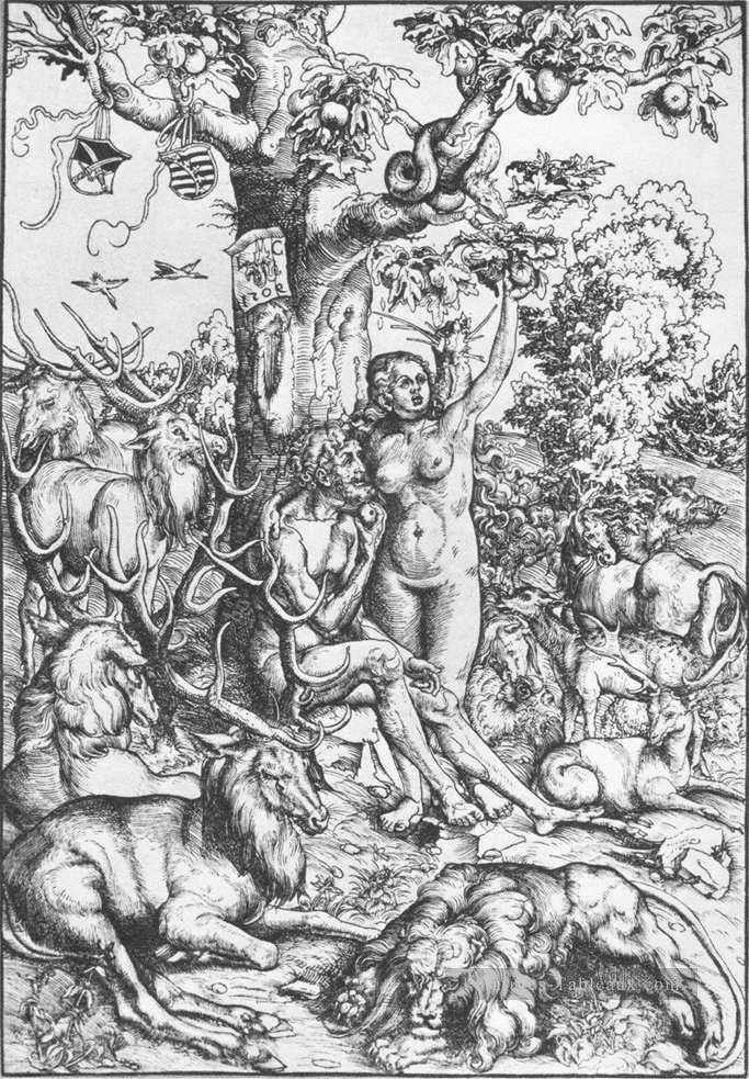 Adam et Eve 1509 Renaissance Lucas Cranach l’Ancien Peintures à l'huile